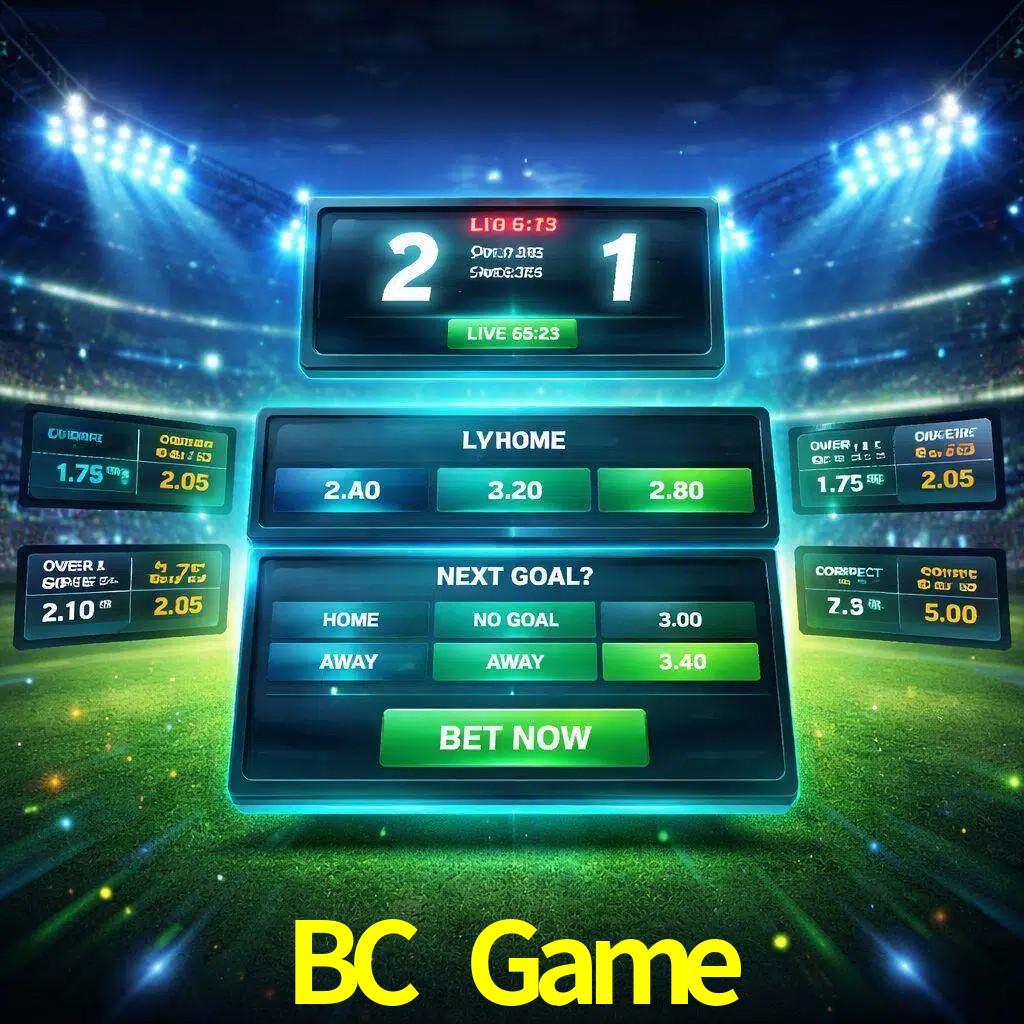 Vista de apuestas en vivo BC Game durante un partido en curso