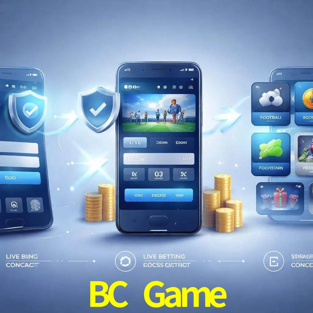 Pasos de acceso a la app BC Game en pantalla de teléfono móvil